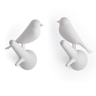 Набор из 2-х вешалок настенных Sparrow, цвет белый - Фото 1