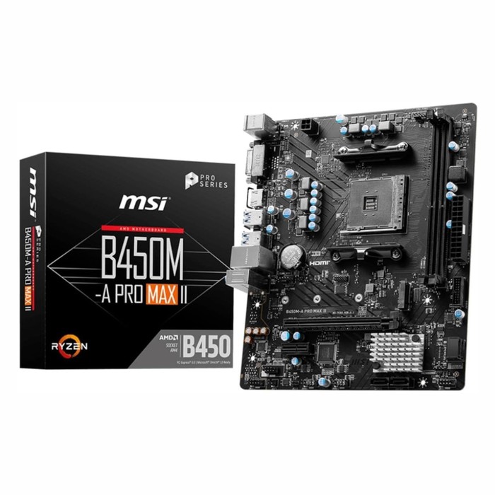 Материнская плата MSI B450M-A PRO MAX II Soc-AM4 AMD B450 2xDDR4 mATX AC`97 8ch(7.1) 2.5Gg   1033962 - фото 51530435