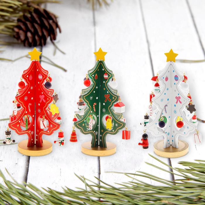 УЦЕНКА Сувенир новогодний «Ель на подставке», 16 см, МИКС - Фото 1