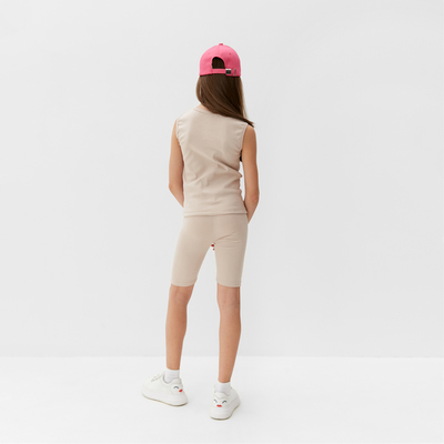 Комплект для девочки (майка и велосипедки) MINAKU, бежевый, рост 116 см