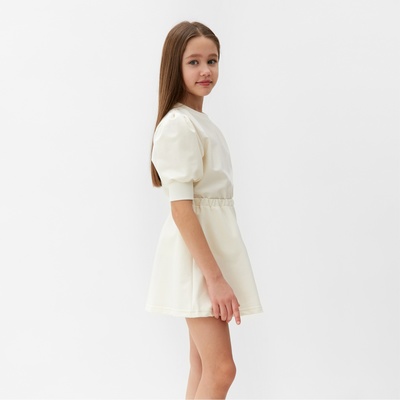 Комплект для девочки (свитшот и юбка) MINAKU: Casual Collection, цвет молочный, рост 98 см
