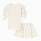 Комплект для девочки (свитшот и юбка) MINAKU, цвет молочный, рост 98 см - Фото 5