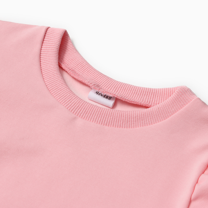 Комплект для девочки (свитшот и юбка) MINAKU, цвет розовый, рост 104 см - фото 1908038609