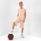 Комплект для мальчика (майка и шорты) MINAKU, цвет бежевый, рост 128 см - фото 321111010