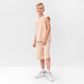 Комплект для мальчика (майка и шорты) MINAKU, цвет бежевый, рост 146 см