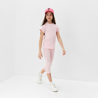 Комплект для девочки (майка и велосипедки) MINAKU, цвет розовый, рост 122 см - Фото 4