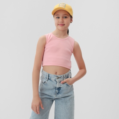 Майка-топ для девочки MINAKU: Basic Line KIDS, розовая, рост 116 см