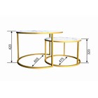 Столы журнальные «Лофт» DQ №2 Duae, 475(605)×320(420)×475(605) мм, цвет белый мрамор/золотой, 2 шт. - Фото 2