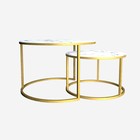 Столы журнальные «Лофт» DQ №2 Duae, 475(605)×320(420)×475(605) мм, цвет белый мрамор/золотой, 2 шт. - Фото 5