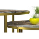 Столы журнальные «Лофт» DQ №2 Duae, 475(605)×320(420)×475(605) мм, цвет серо – зелёный мрамор/золотой, 2 шт. - Фото 3