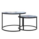 Столы журнальные «Лофт» DQ №2 Duae, 475(605)×320(420)×475(605) мм, цвет синий космос/чёрный, 2 шт. - Фото 1