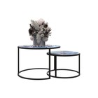 Столы журнальные «Лофт» DQ №2 Duae, 475(605)×320(420)×475(605) мм, цвет синий космос/чёрный, 2 шт. - Фото 2