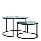 Столы журнальные «Лофт» DQ №2 Duae, 475(605)×320(420)×475(605) мм, цвет малахит/чёрный, 2 шт. - Фото 1