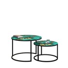 Столы журнальные «Лофт» DQ №2 Duae, 475(605)×320(420)×475(605) мм, цвет малахит/чёрный, 2 шт. - Фото 4