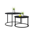 Столы журнальные «Лофт» DQ №2 Duae, 475(605)×320(420)×475(605) мм, цвет мрамор чёрный/чёрный, 2 шт. - Фото 4