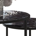 Столы журнальные «Лофт» DQ №2 Duae, 475(605)×320(420)×475(605) мм, цвет мрамор чёрный/чёрный, 2 шт. - Фото 5