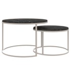Столы журнальные «Лофт» DQ №2 Duae, 475(605)×320(420)×475(605) мм, цвет чёрный мрамор/белый, 2 шт. - Фото 1