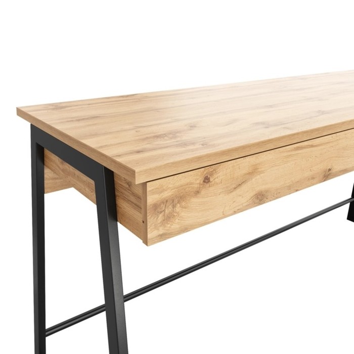 Стол письменный «Лофт» DQ MADRID М - 3, 1200×600×775 мм, цвет чёрный/цвет дуб табачный