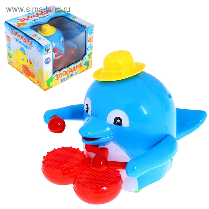 Игрушка музыкальная "Зоосадик дельфин-барабанщик", световые эффекты, русская озвучка, работает от батареек - Фото 1