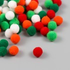 Помпоны, 8 мм, 100 шт/упак, 100% полиэстер, ассотри - фото 23704105