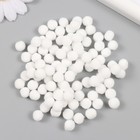 Помпоны, 8 мм, 100 шт/упак, 100% полиэстер, цвет белый - фото 25353110