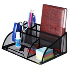 Подставка для канцелярских принадлежностей, 5 отделений, сетка, металл, чёрная - Фото 6