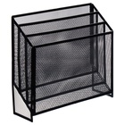 Лоток для бумаг вертикальный, металлическая сетка, 3 отделения, чёрный - Фото 4