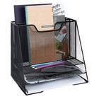 Лоток для бумаг металлическая сетка, 5 отделений, чёрный - Фото 4