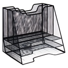 Лоток для бумаг металлическая сетка, 5 отделений, чёрный - Фото 4