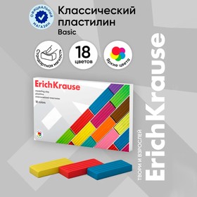 Пластилин 18 цветов, 288 г, ErichKrause "Классический", в картонной упаковке