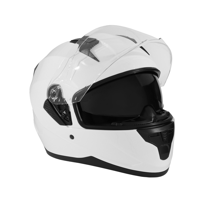 Шлем интеграл с двумя визорами, размер M, модель BLD-M67E, белый глянцевый