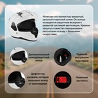 Шлем интеграл с двумя визорами, размер XL (60-61), модель BLD-M67E, белый глянцевый - Фото 2