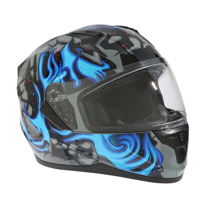 Шлем интеграл с двумя визорами, размер L, модель BLD-M67E, черно-синий
