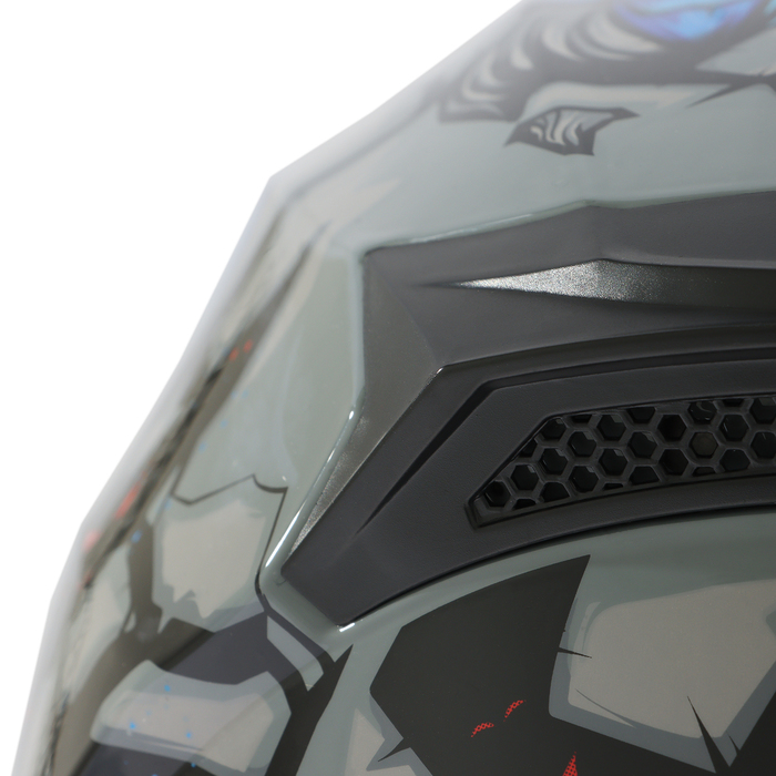 Шлем интеграл с двумя визорами, размер XL, модель BLD-M67E, черно-синий