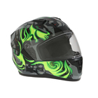Шлем интеграл с двумя визорами, размер L (59-60), модель BLD-M67E, черно-зеленый - Фото 3