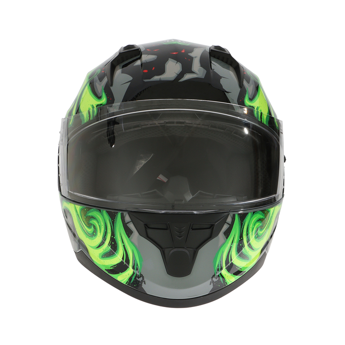 Шлем интеграл с двумя визорами, размер L (59-60), модель BLD-M67E, черно-зеленый - фото 1909504918