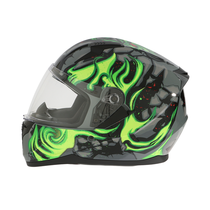 Шлем интеграл с двумя визорами, размер L, модель BLD-M67E, черно-зеленый