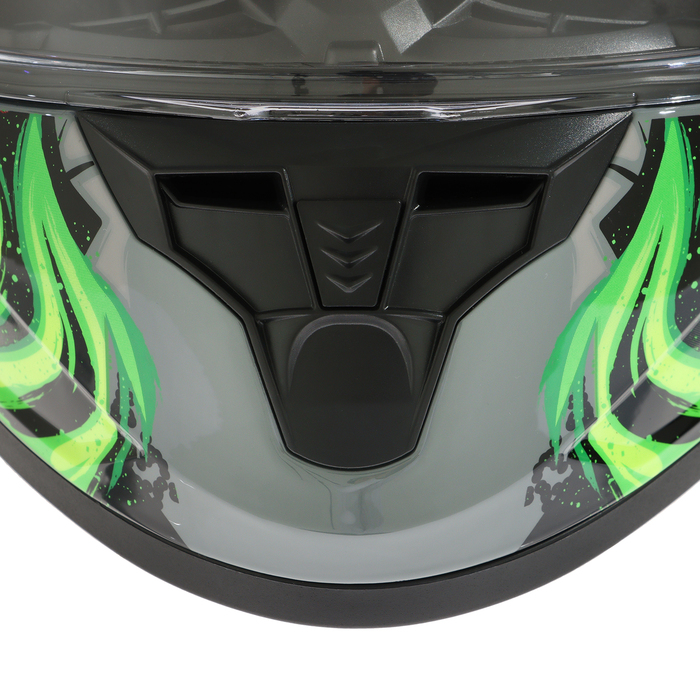 Шлем интеграл с двумя визорами, размер L (59-60), модель BLD-M67E, черно-зеленый - фото 1909504923