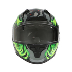 Шлем интеграл с двумя визорами, размер XXL (61), модель BLD-M67E, черно-зеленый - Фото 6
