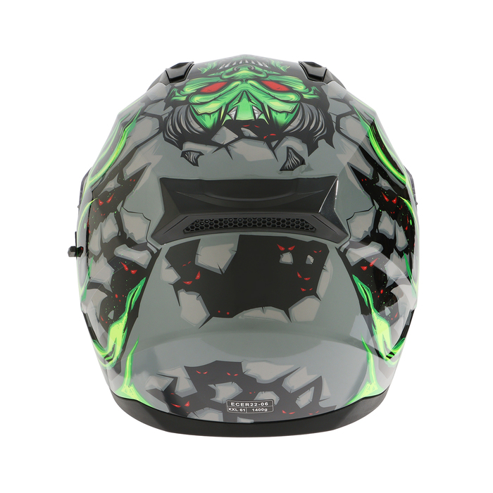 Шлем интеграл с двумя визорами, размер XXL, модель BLD-M67E, черно-зеленый