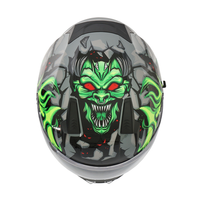 Шлем интеграл с двумя визорами, размер XXL, модель BLD-M67E, черно-зеленый