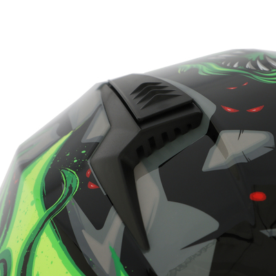 Шлем интеграл с двумя визорами, размер XXL, модель BLD-M67E, черно-зеленый