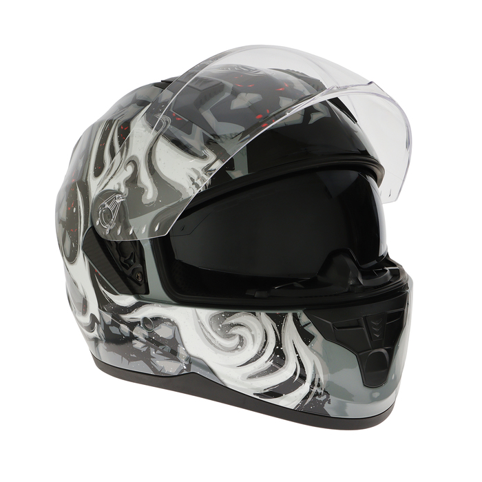Шлем интеграл с двумя визорами, размер L, модель BLD-M67E, черно-серый