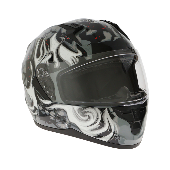 Шлем интеграл с двумя визорами, размер XXL (61), модель BLD-M67E, черно-серый - фото 1928493814
