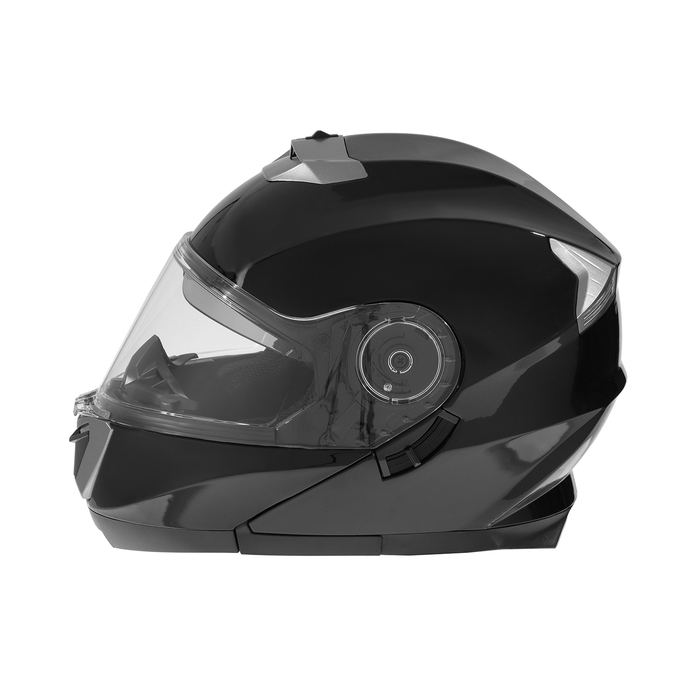 Шлем модуляр с двумя визорами, размер M, модель - BLD-160E, черный глянцевый