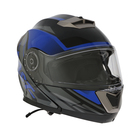 Шлем модуляр с двумя визорами, размер M (57-58), модель - BLD-160E, черно-синий - Фото 3