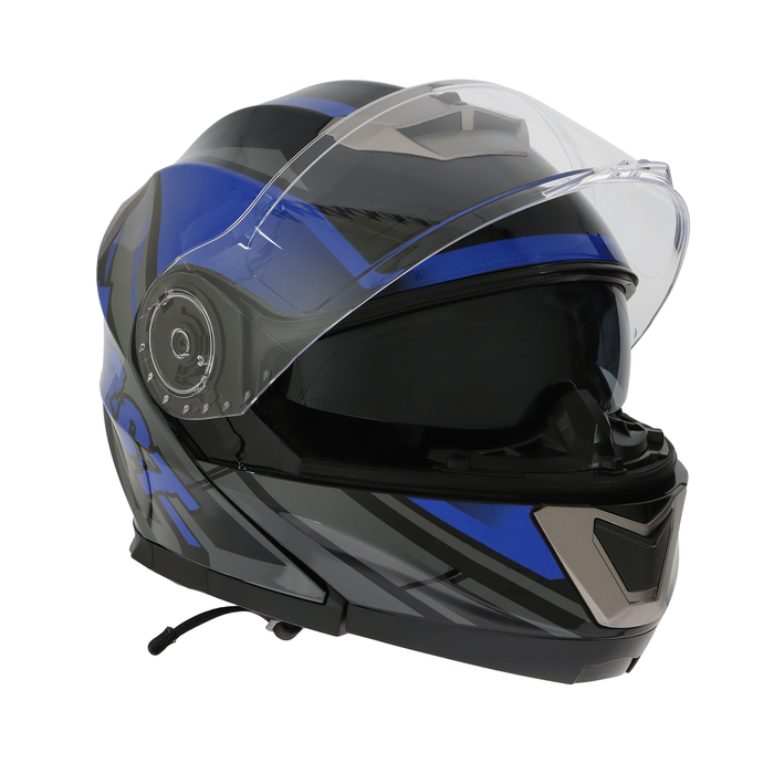 Шлем модуляр с двумя визорами, размер L, модель - BLD-160E, черно-синий