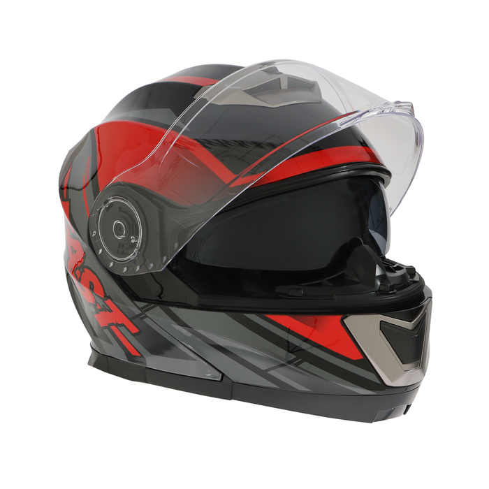 Шлем модуляр с двумя визорами, размер L (59-60), модель - BLD-160E, черно-красный - фото 1909505297