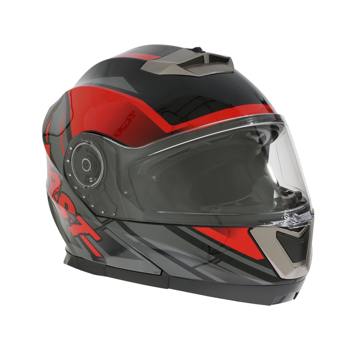 Шлем модуляр с двумя визорами, размер XXL (61), модель - BLD-160E, черно-красный