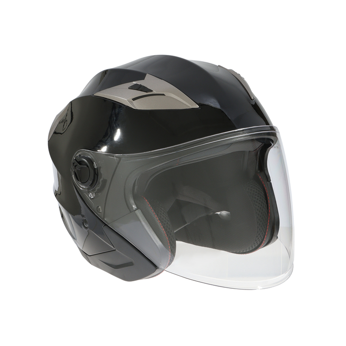 Шлем открытый с двумя визорами, размер XXL, модель - BLD-708E, черный глянцевый